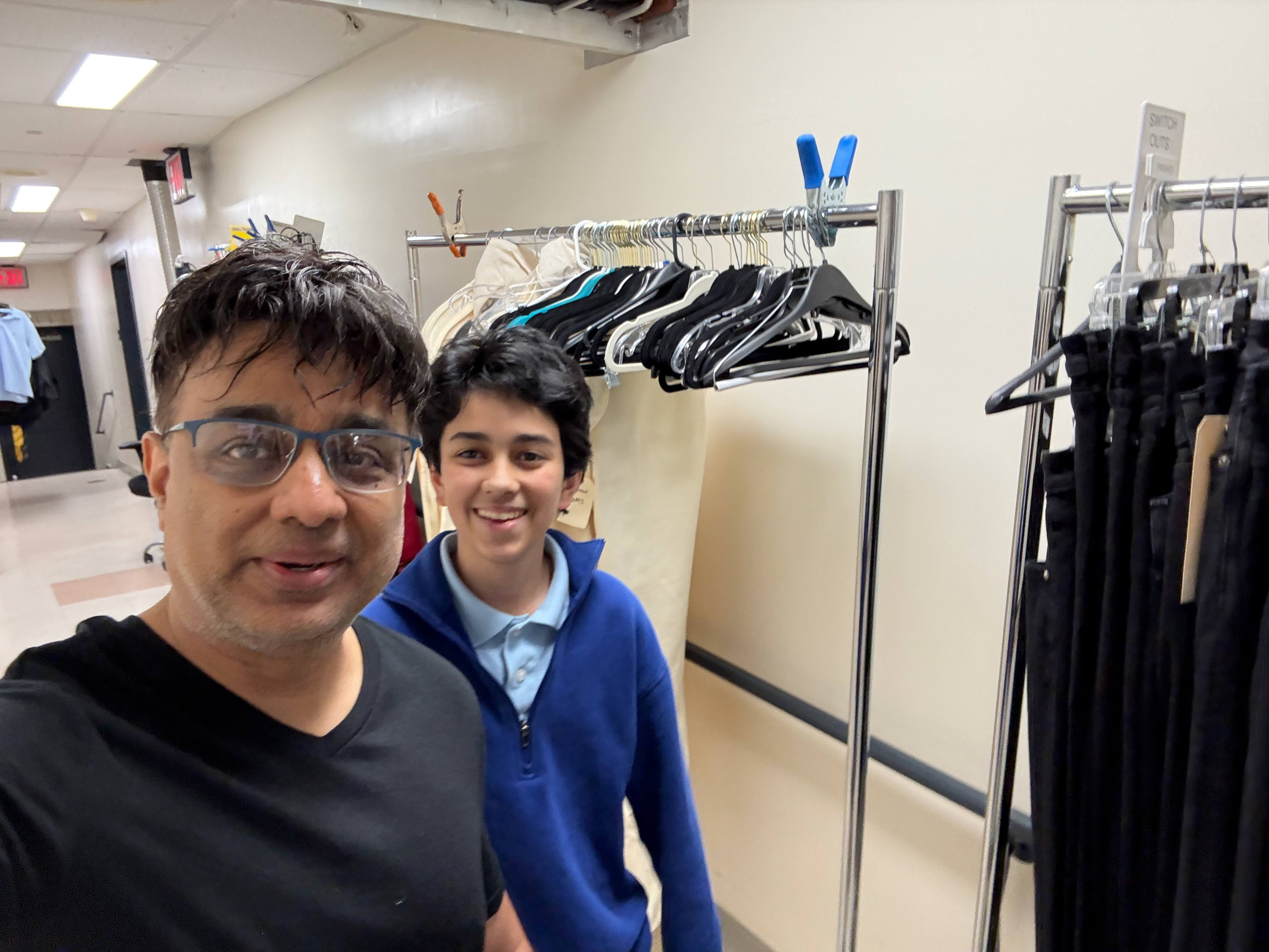 Fitz and me in the backstage costume area