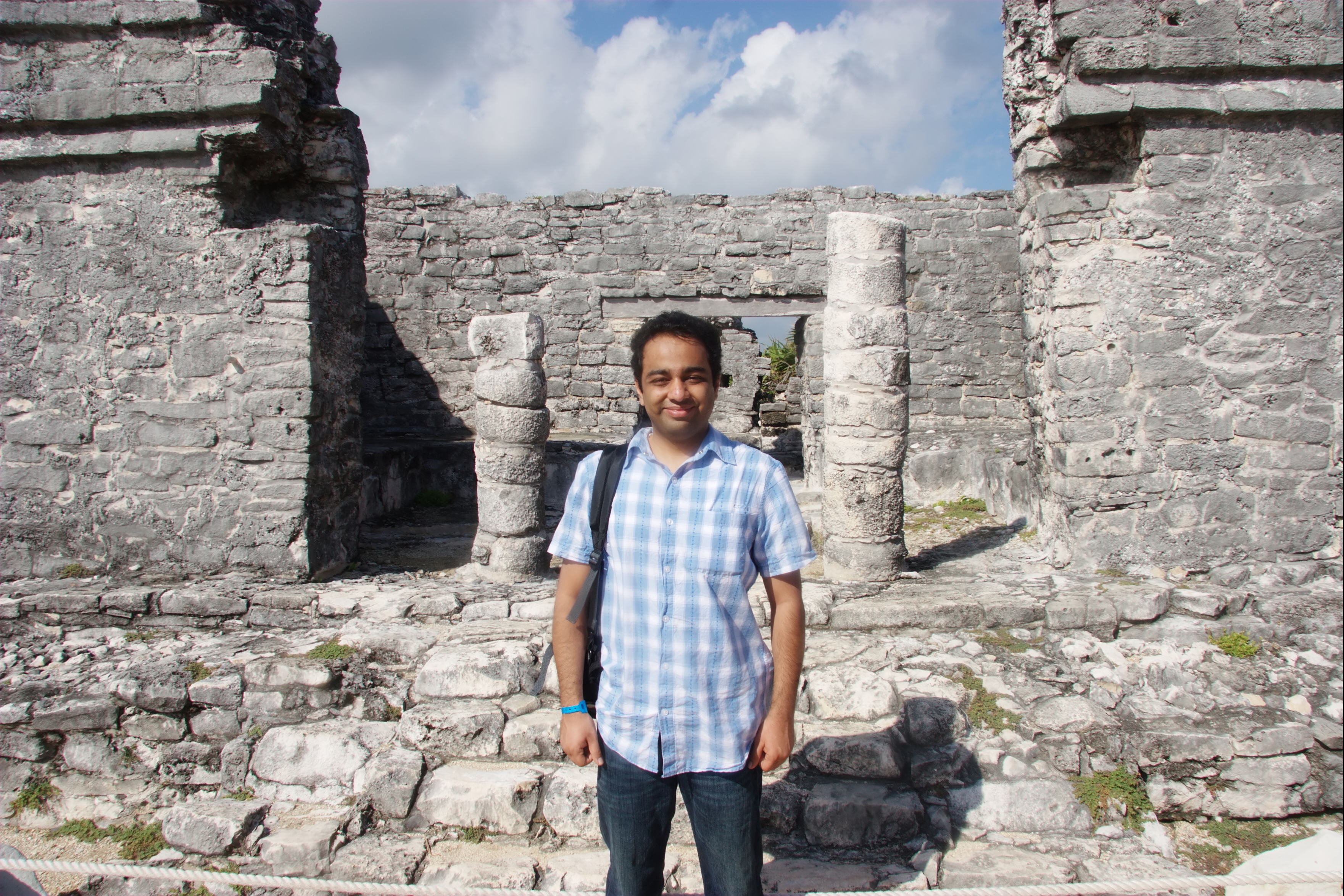 At the Mayan ruins in Tulum